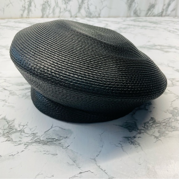 Vintage Black Woven Beret Newsboy Cap - Picture 7 of 9